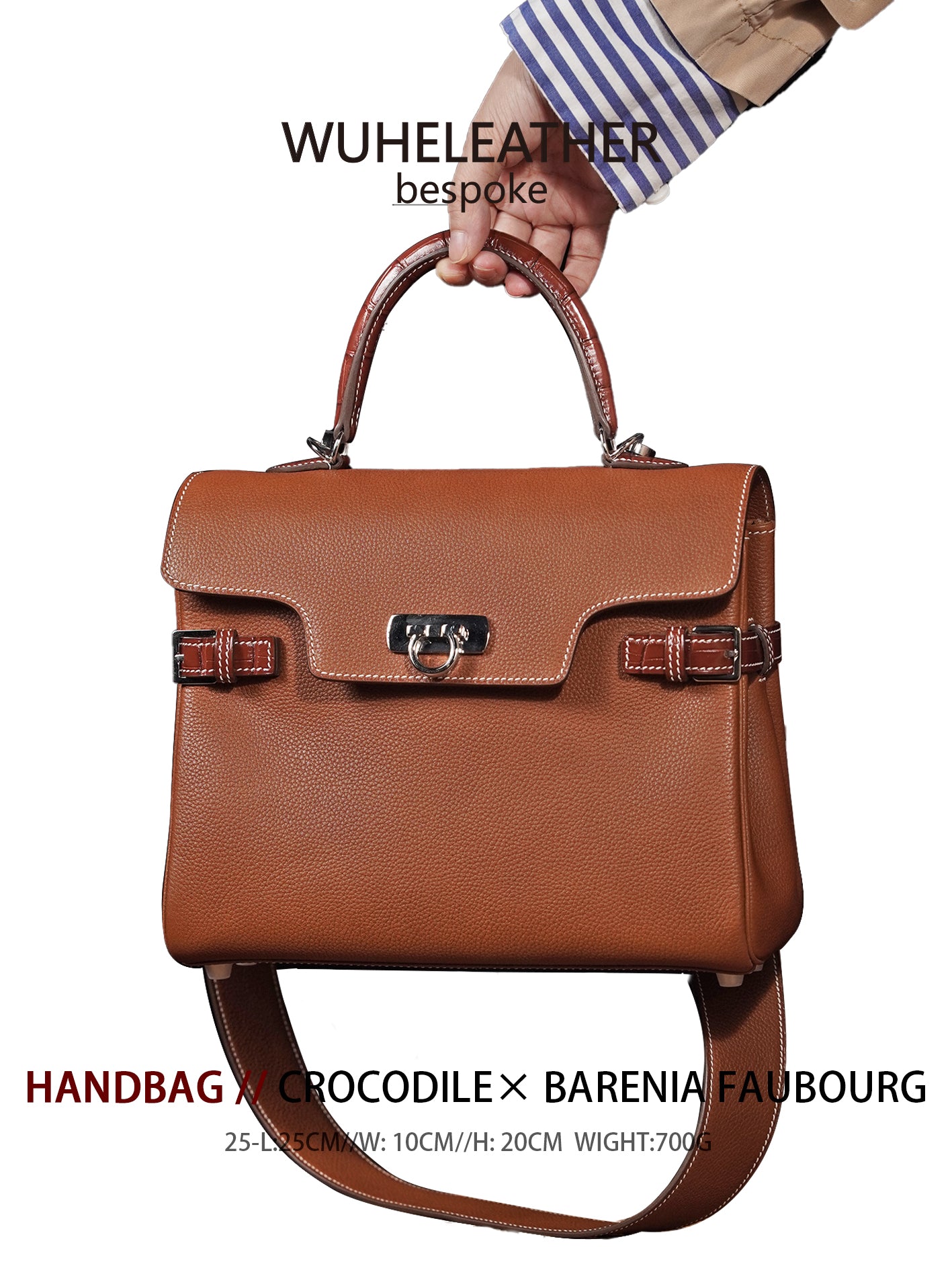 WUHE||Horseshoe Clasp Bag(Barenia Faubourg ×crocodile)