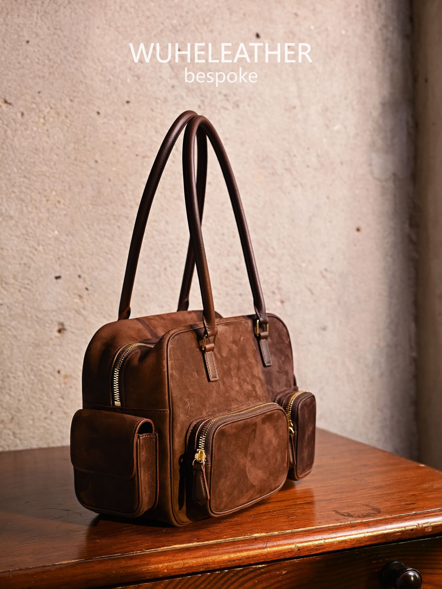 WUHE||POCKET HUB,Suede Calfskin