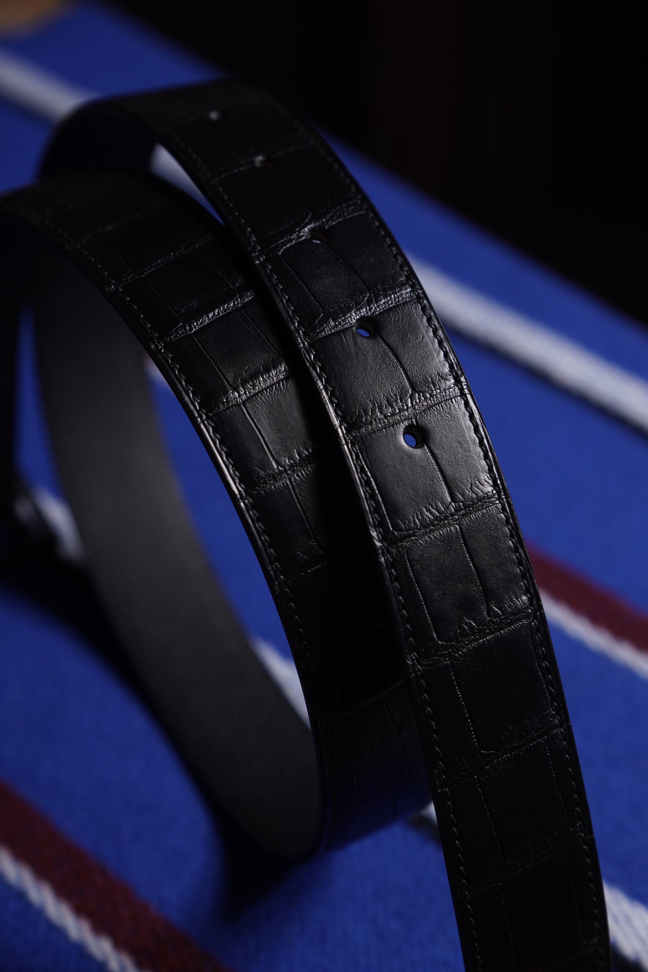 Crocodile leather belt