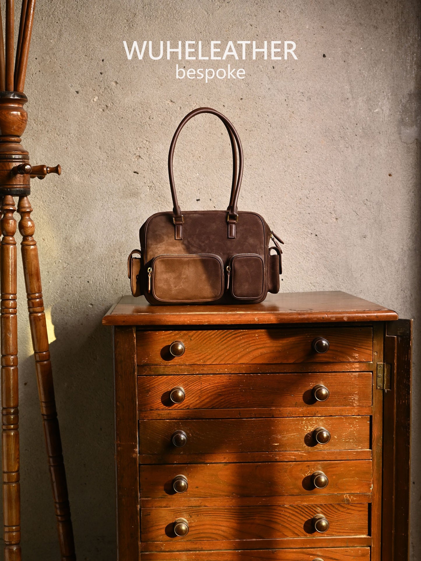WUHE||POCKET HUB,Suede Calfskin