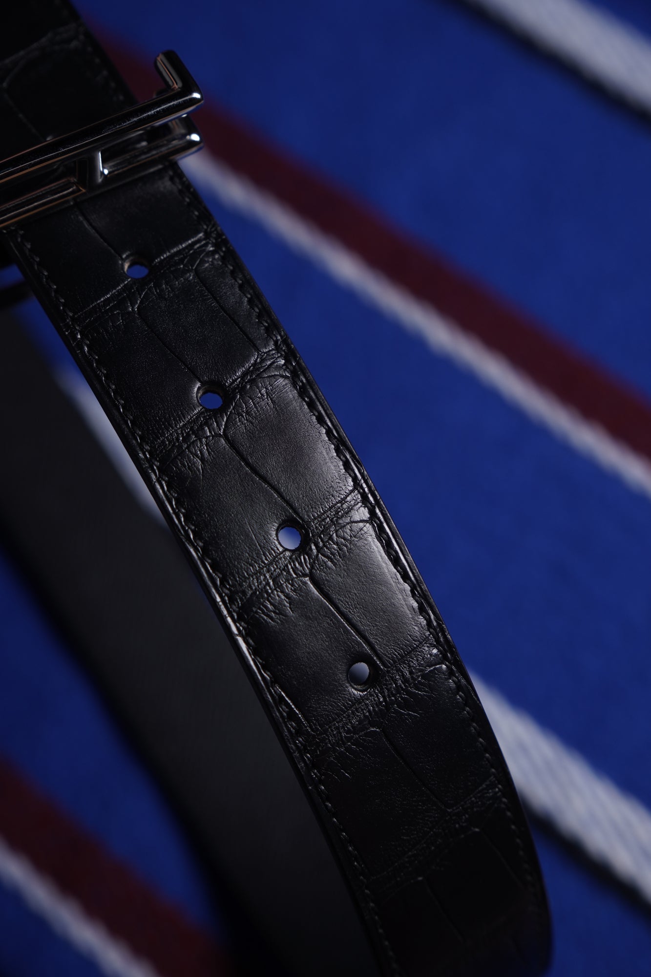Crocodile leather belt
