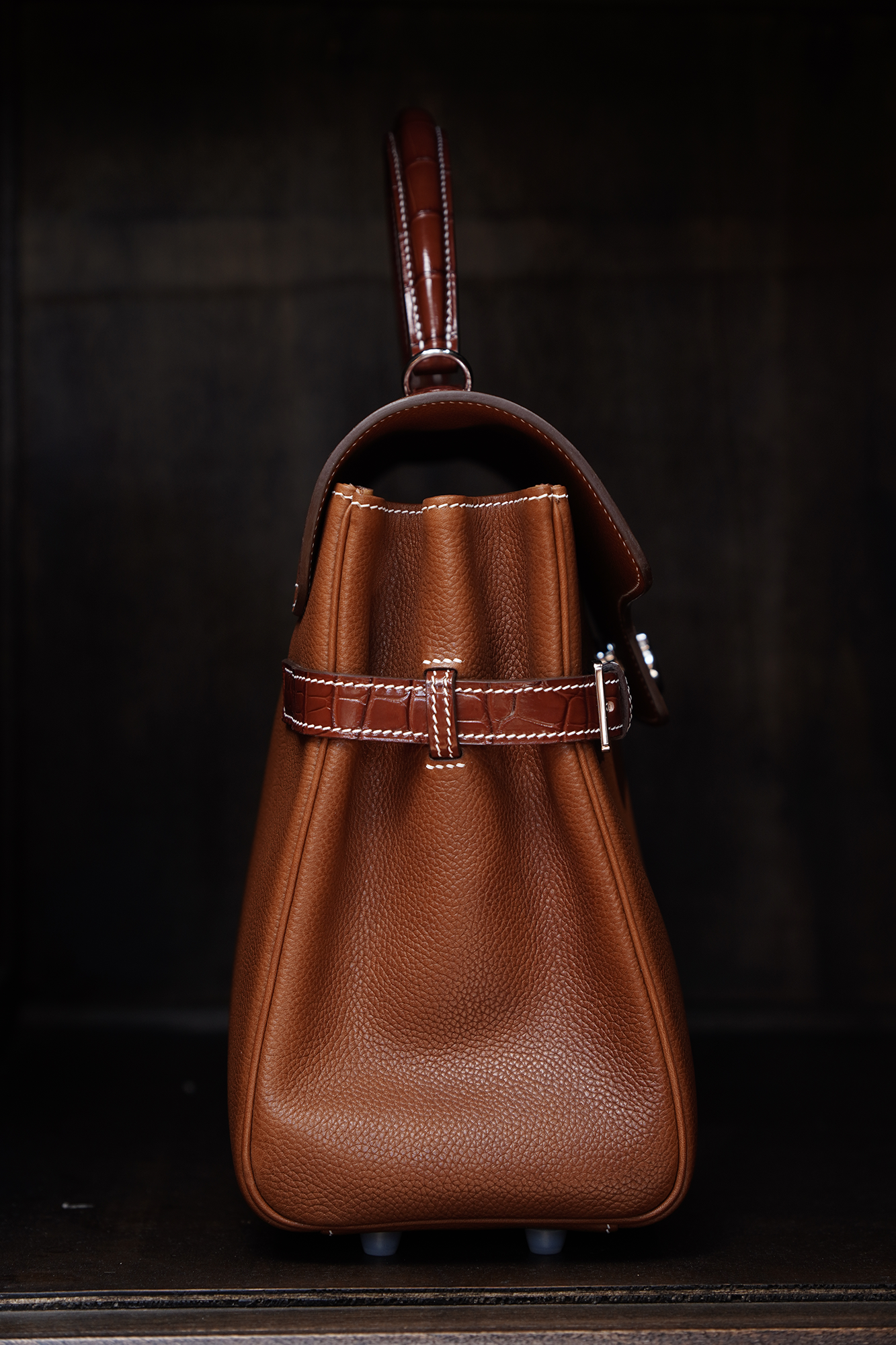 WUHE||Horseshoe Clasp Bag(Barenia Faubourg ×crocodile)