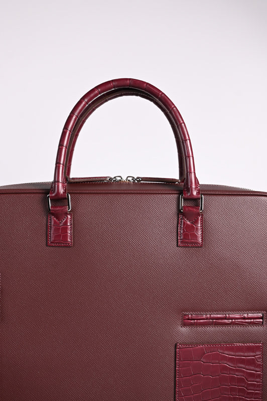 Crocodile leather briefcase