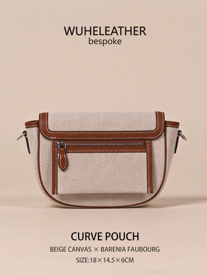 CURVE POUCH · 18||Canvas ×Barenia Faubourg