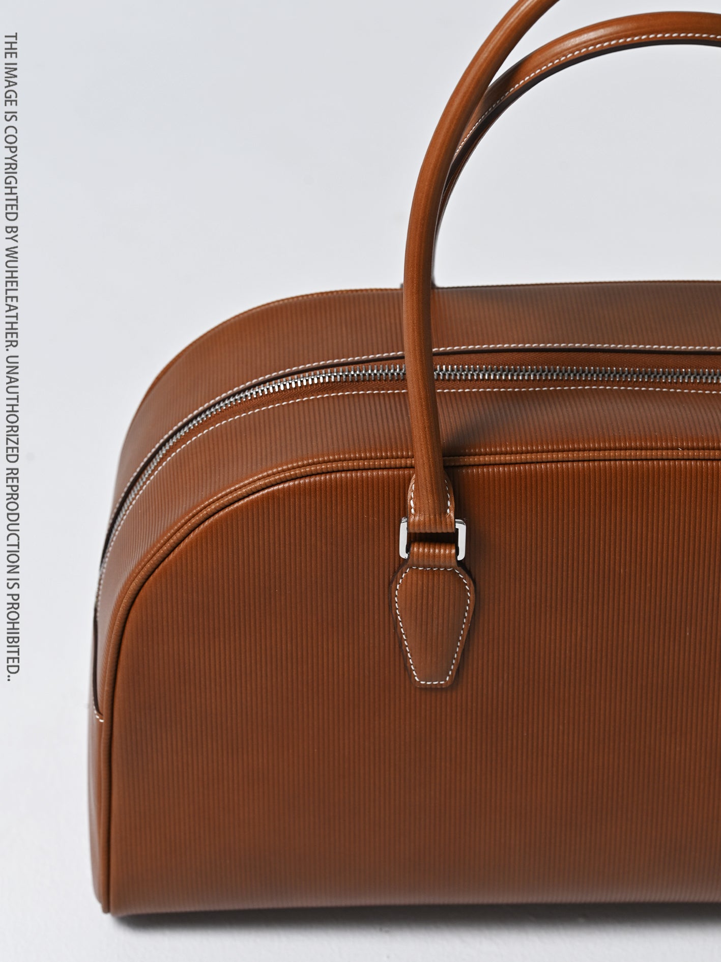 WUHE||Travel Bag×Vertical striped calfskin