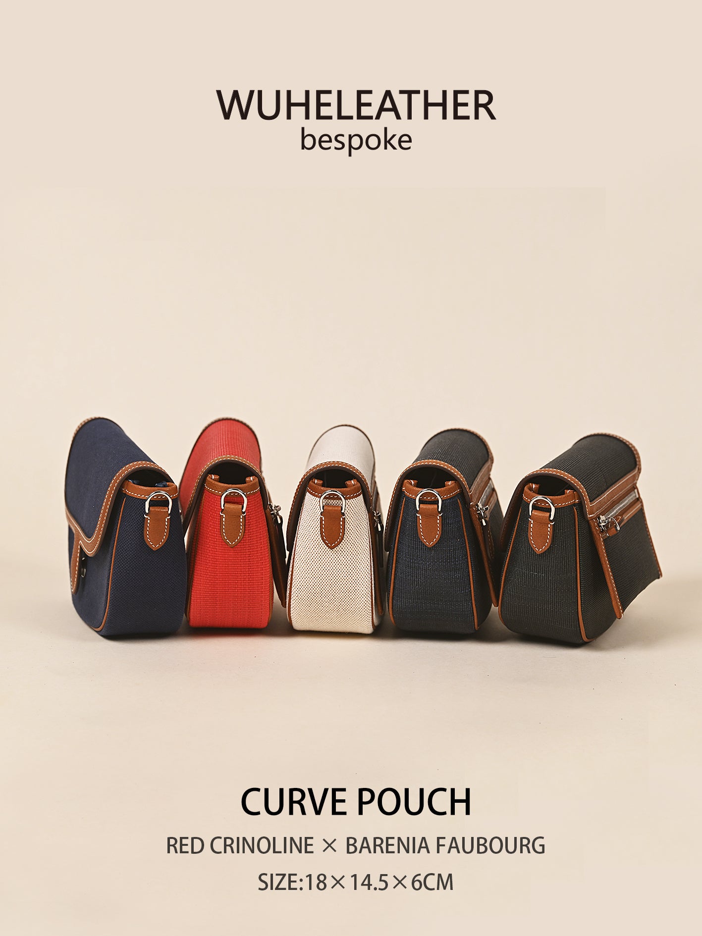 CURVE POUCH · 18||Canvas ×Barenia Faubourg
