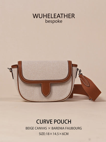 CURVE POUCH · 18||Canvas ×Barenia Faubourg