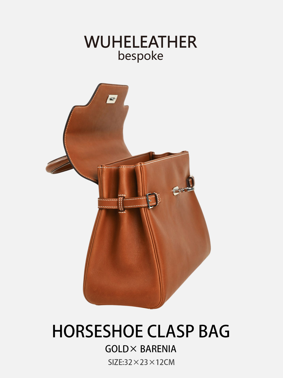 WUHE Horseshoe Clasp Bag in Smooth Barenia Calfskin