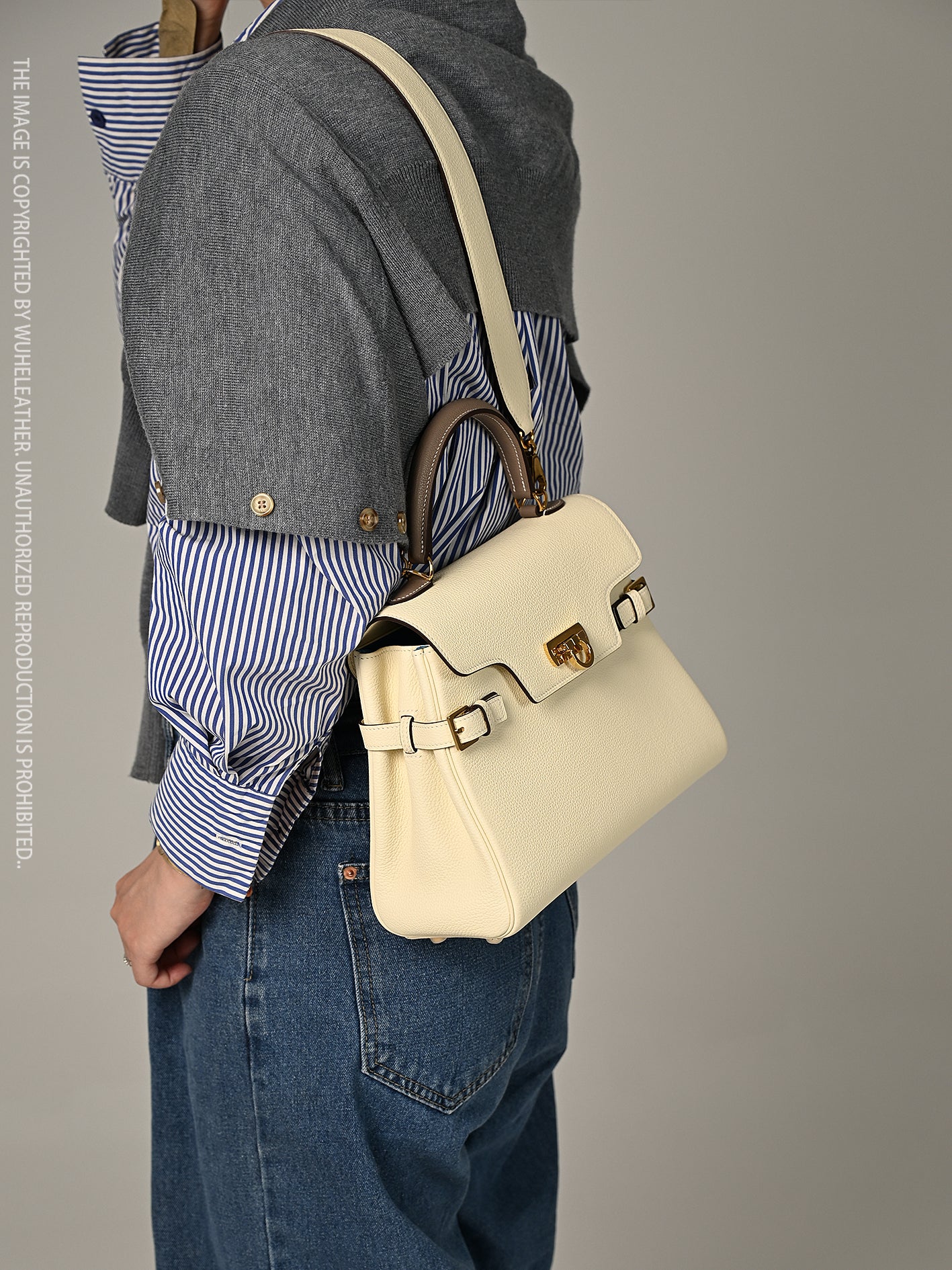 WUHE||Horseshoe Clasp Bag×calfskin