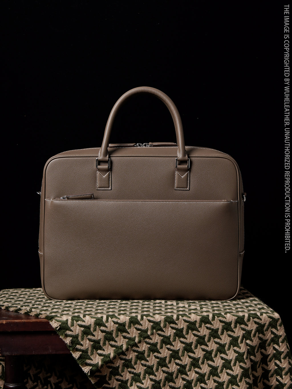 Leather briefcase  in black