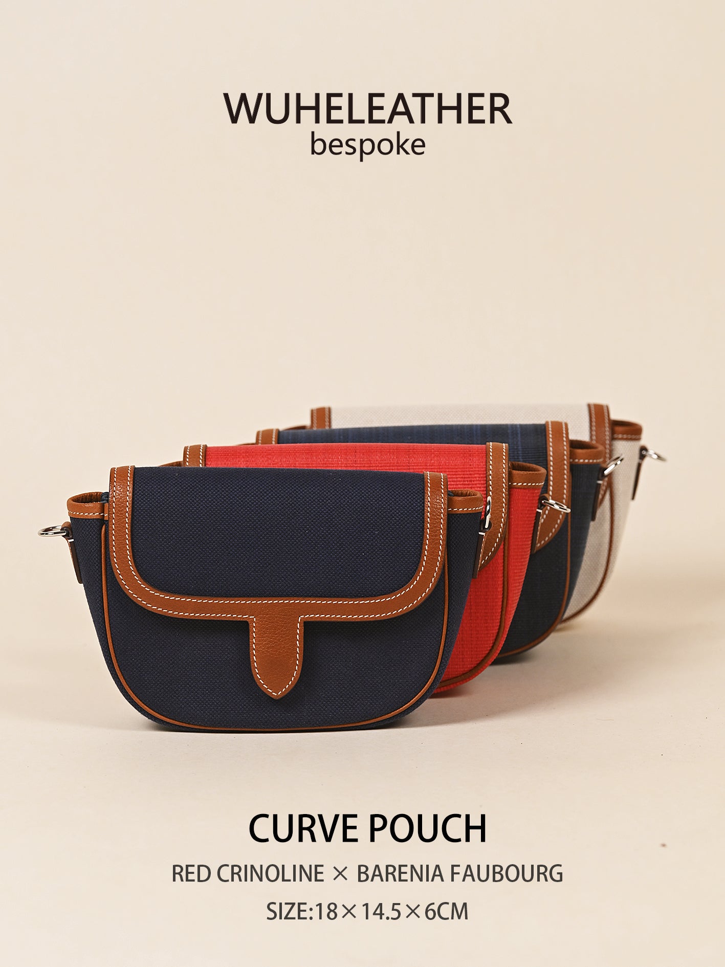 CURVE POUCH · 18||Canvas ×Barenia Faubourg