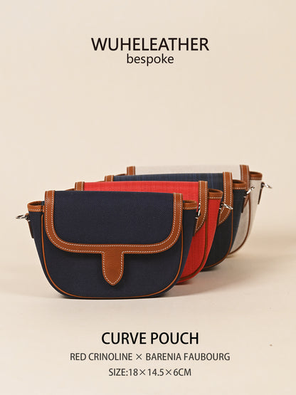 CURVE POUCH · 18||Canvas ×Barenia Faubourg