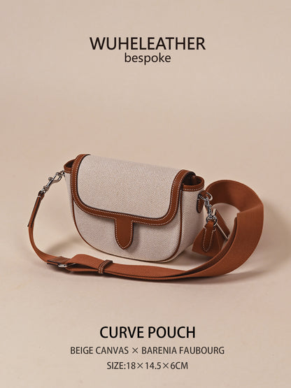 CURVE POUCH · 18||Canvas ×Barenia Faubourg