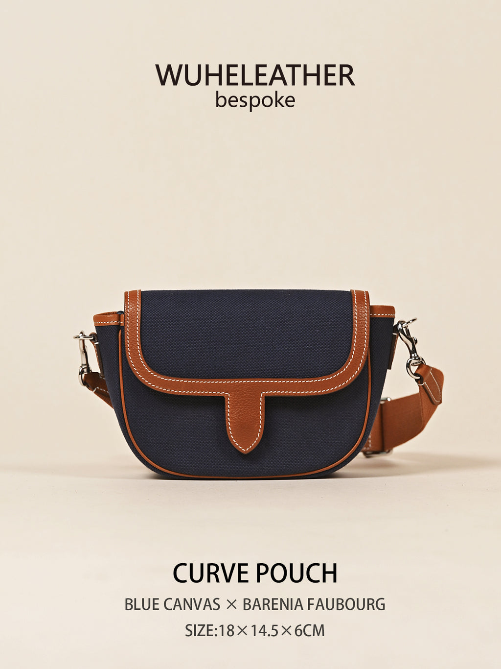 CURVE POUCH · 18||Canvas ×Barenia Faubourg