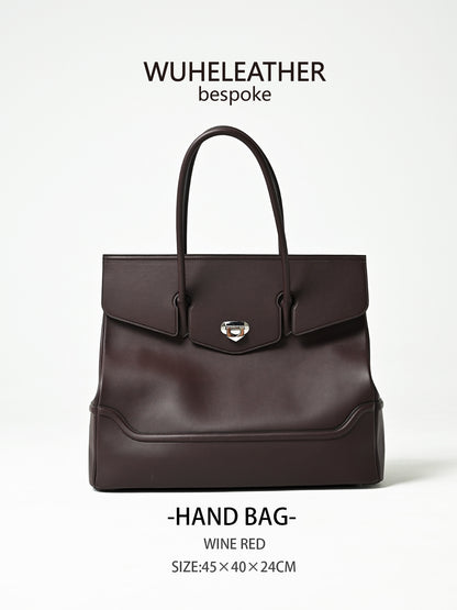 WUHE||Classic handbag/Leather frame shoulder strap