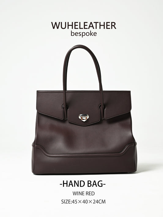 WUHE||Classic handbag/Leather frame shoulder strap