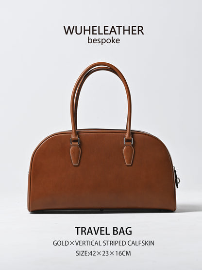 WUHE||Travel Bag×Vertical striped calfskin
