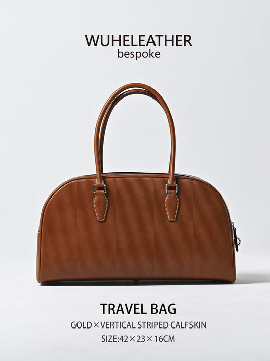 WUHE||Travel Bag×Vertical striped calfskin