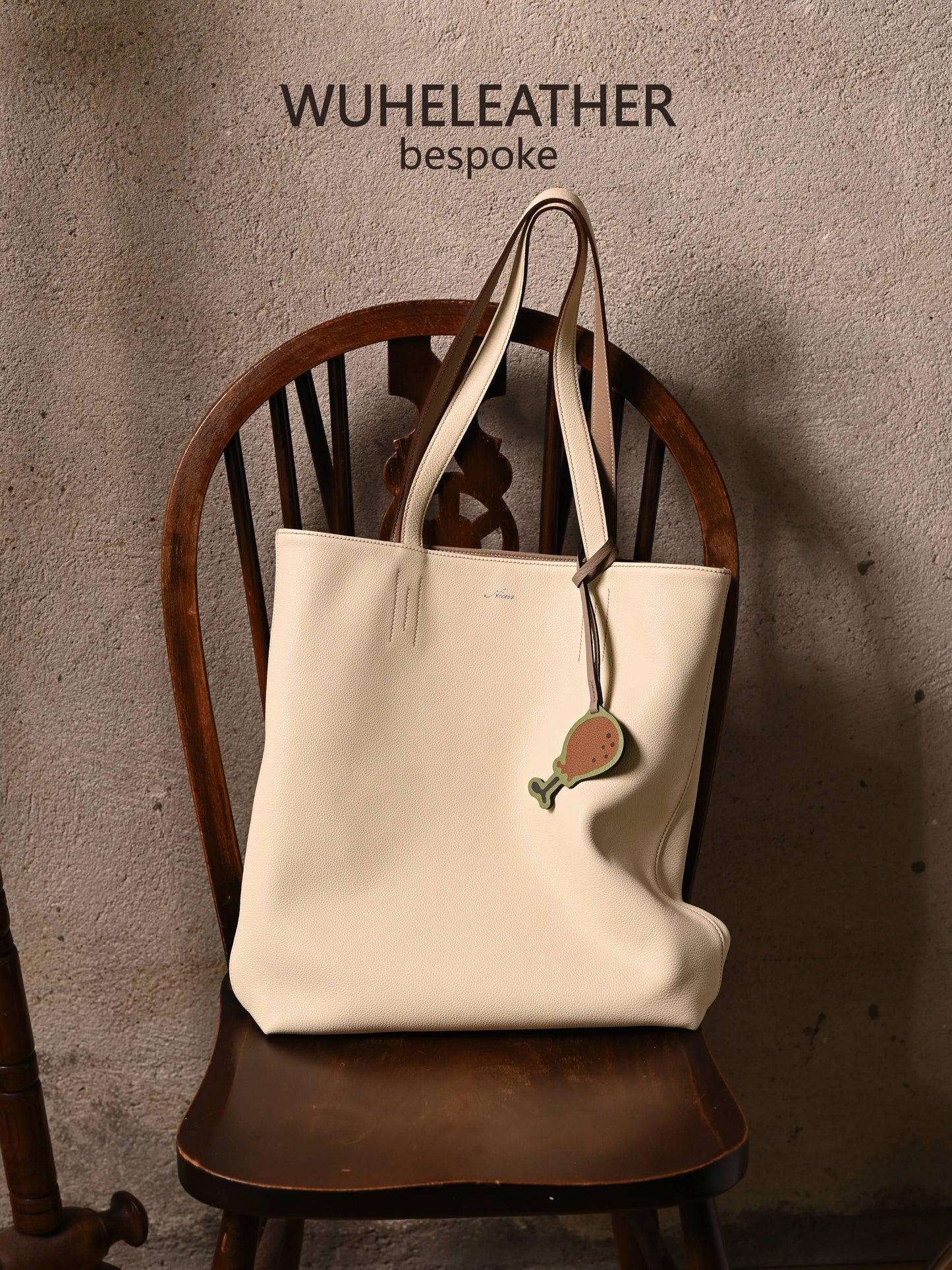 WUHE||Double-sided leather tote bag