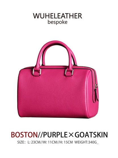 Minimalist Boston Bag ||GOATSKIN