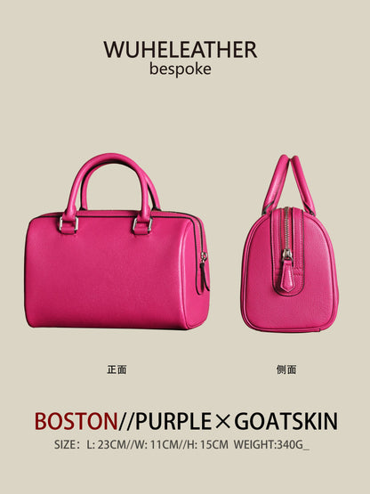 Minimalist Boston Bag ||GOATSKIN