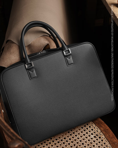 Leather briefcase  in black