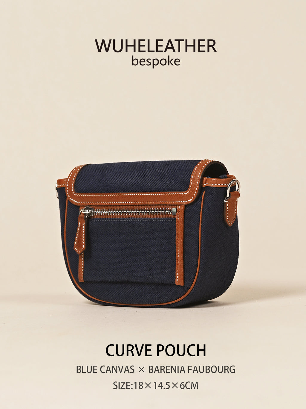 CURVE POUCH · 18||Canvas ×Barenia Faubourg