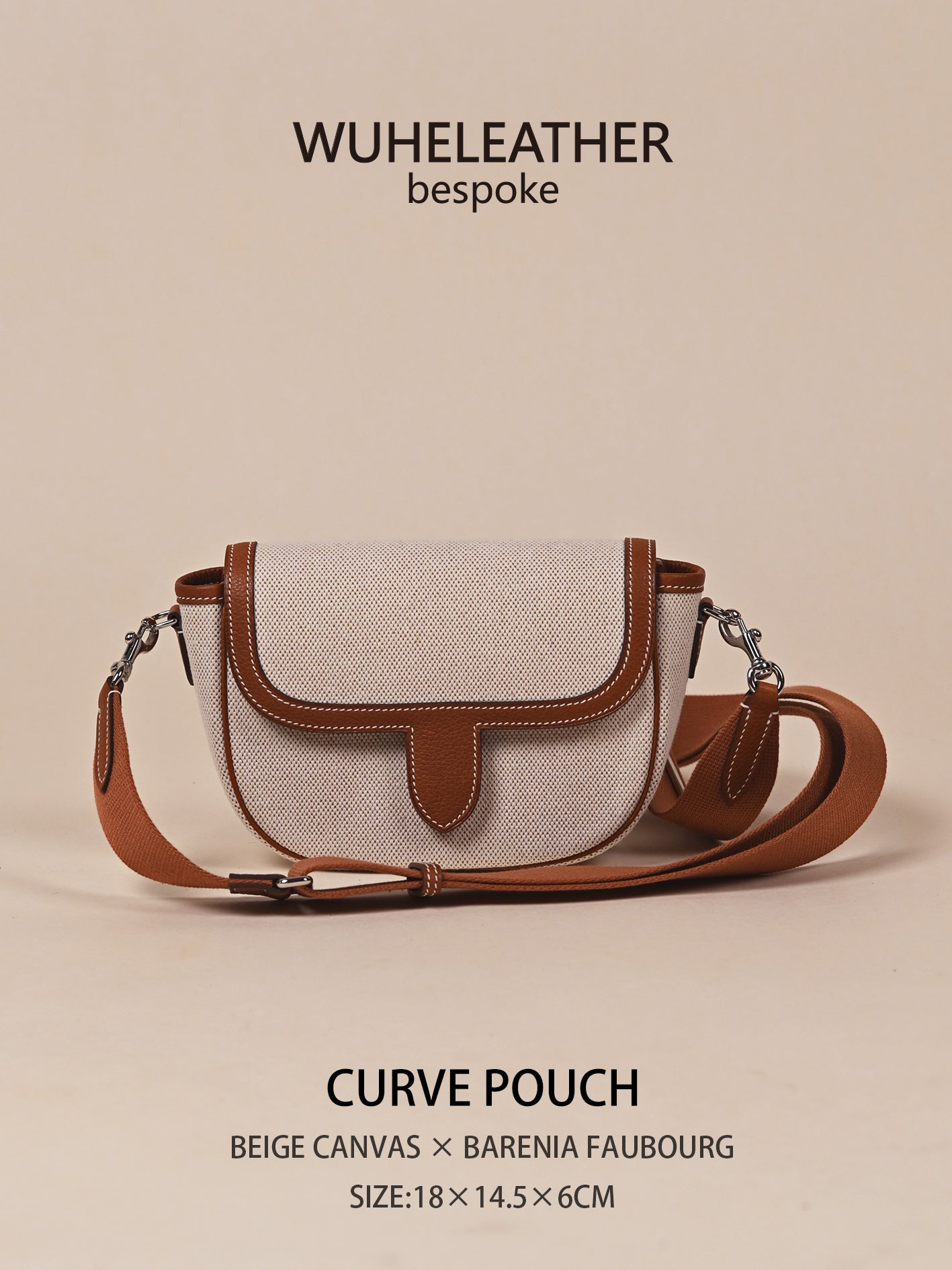 CURVE POUCH · 18||Canvas ×Barenia Faubourg