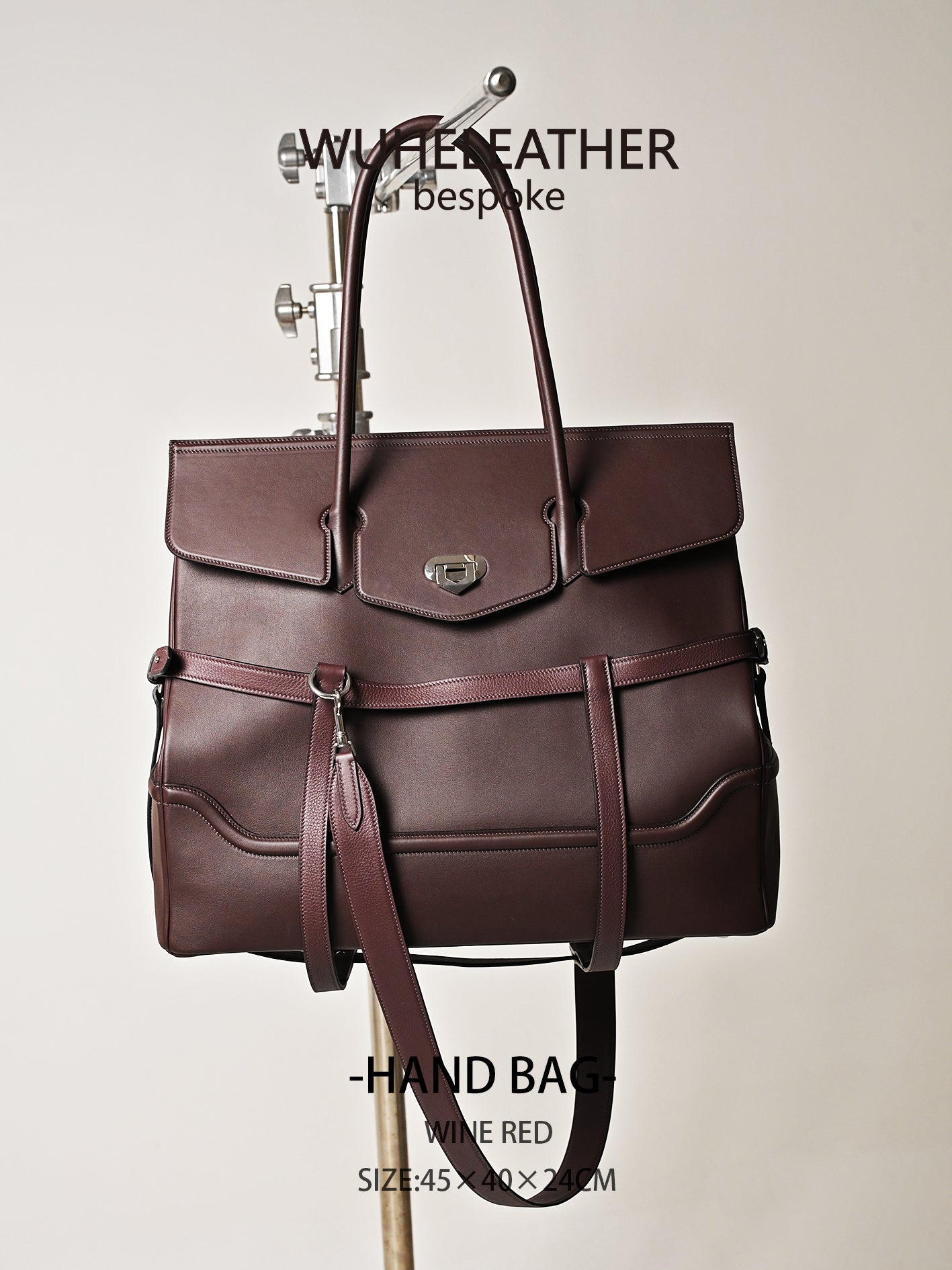 WUHE||Classic handbag/Leather frame shoulder strap