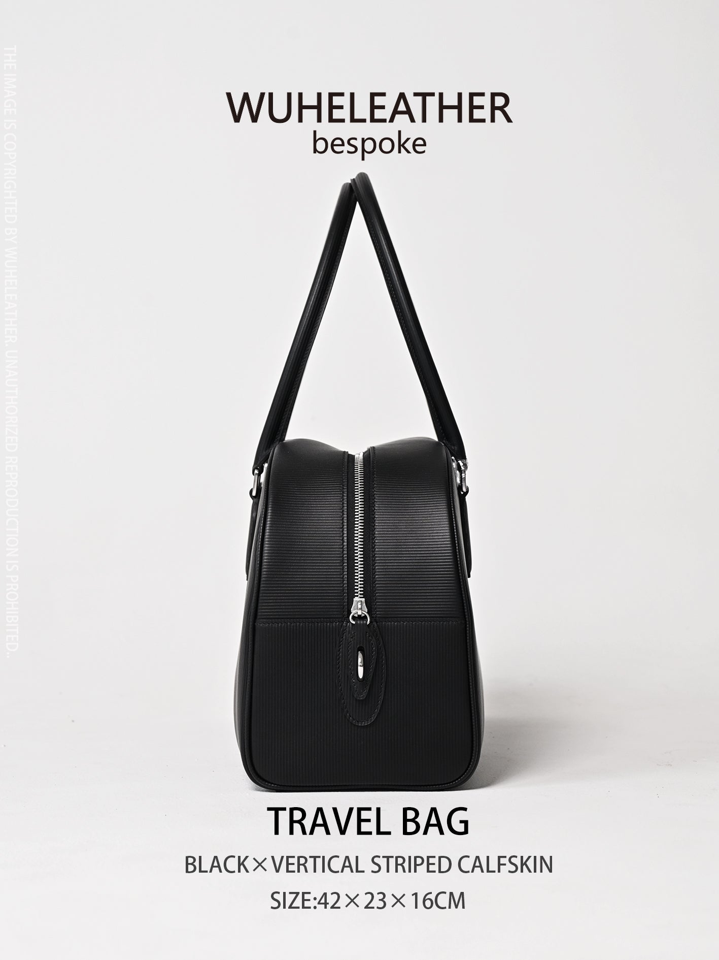 WUHE||Travel Bag×Vertical striped calfskin