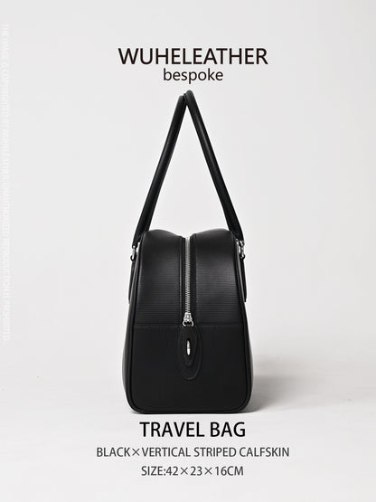 WUHE||Travel Bag×Vertical striped calfskin