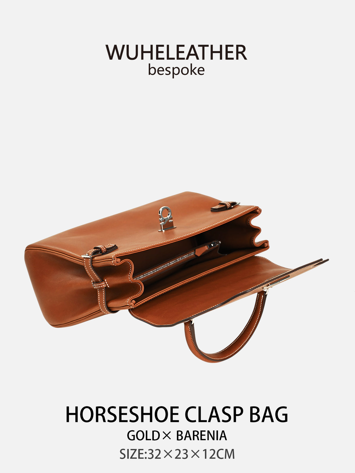 WUHE Horseshoe Clasp Bag in Smooth Barenia Calfskin