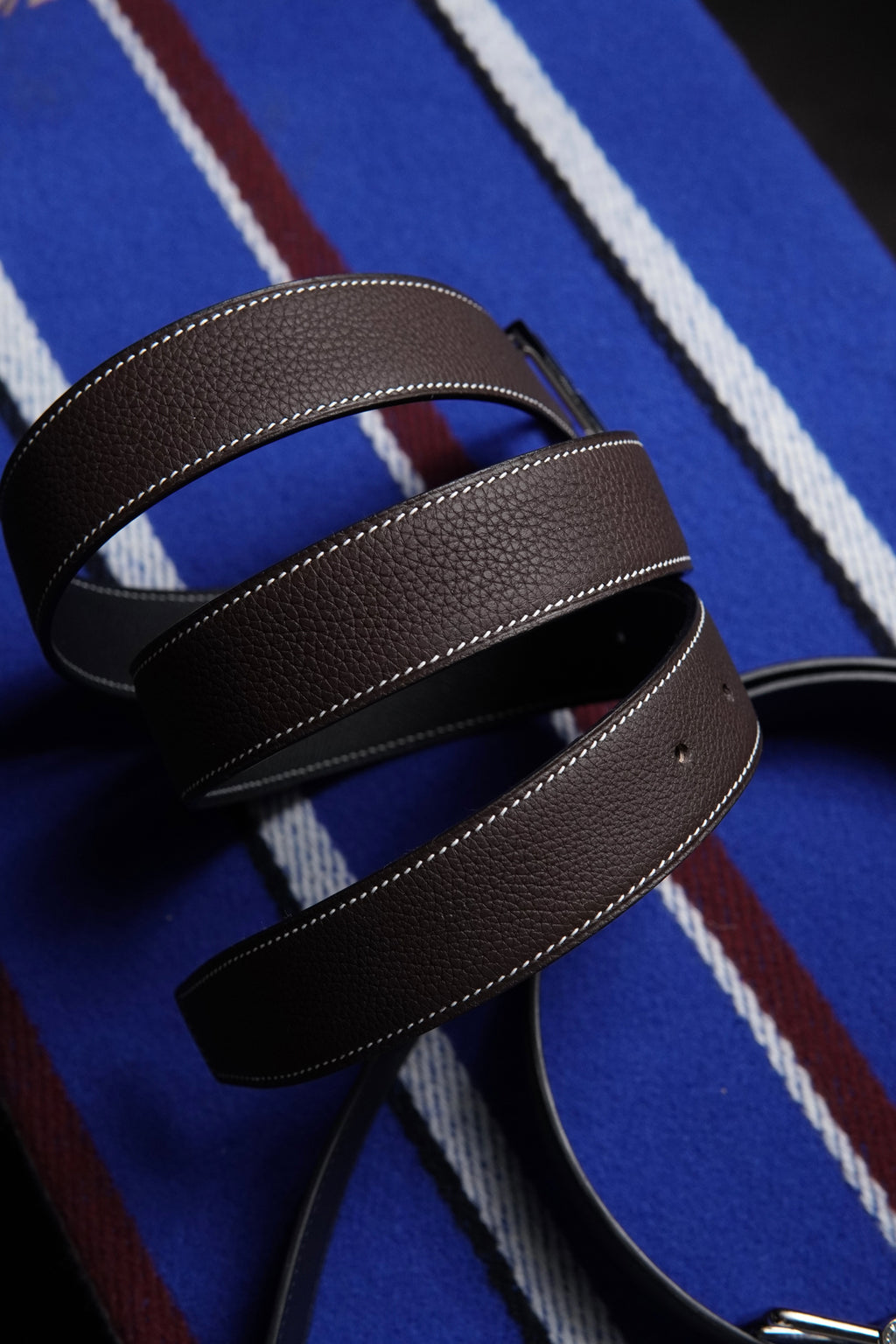 Calfskin leather belt