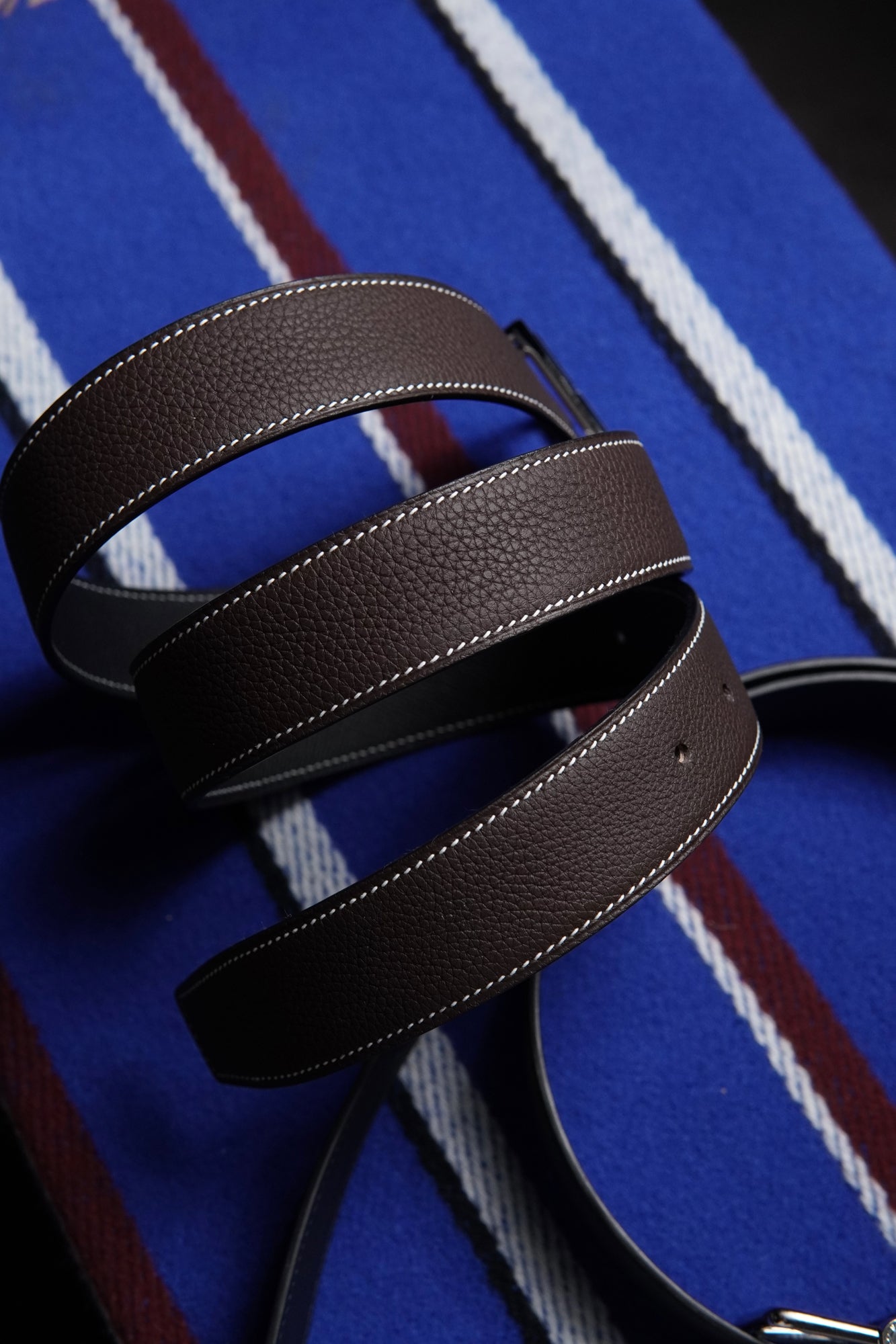 Calfskin leather belt