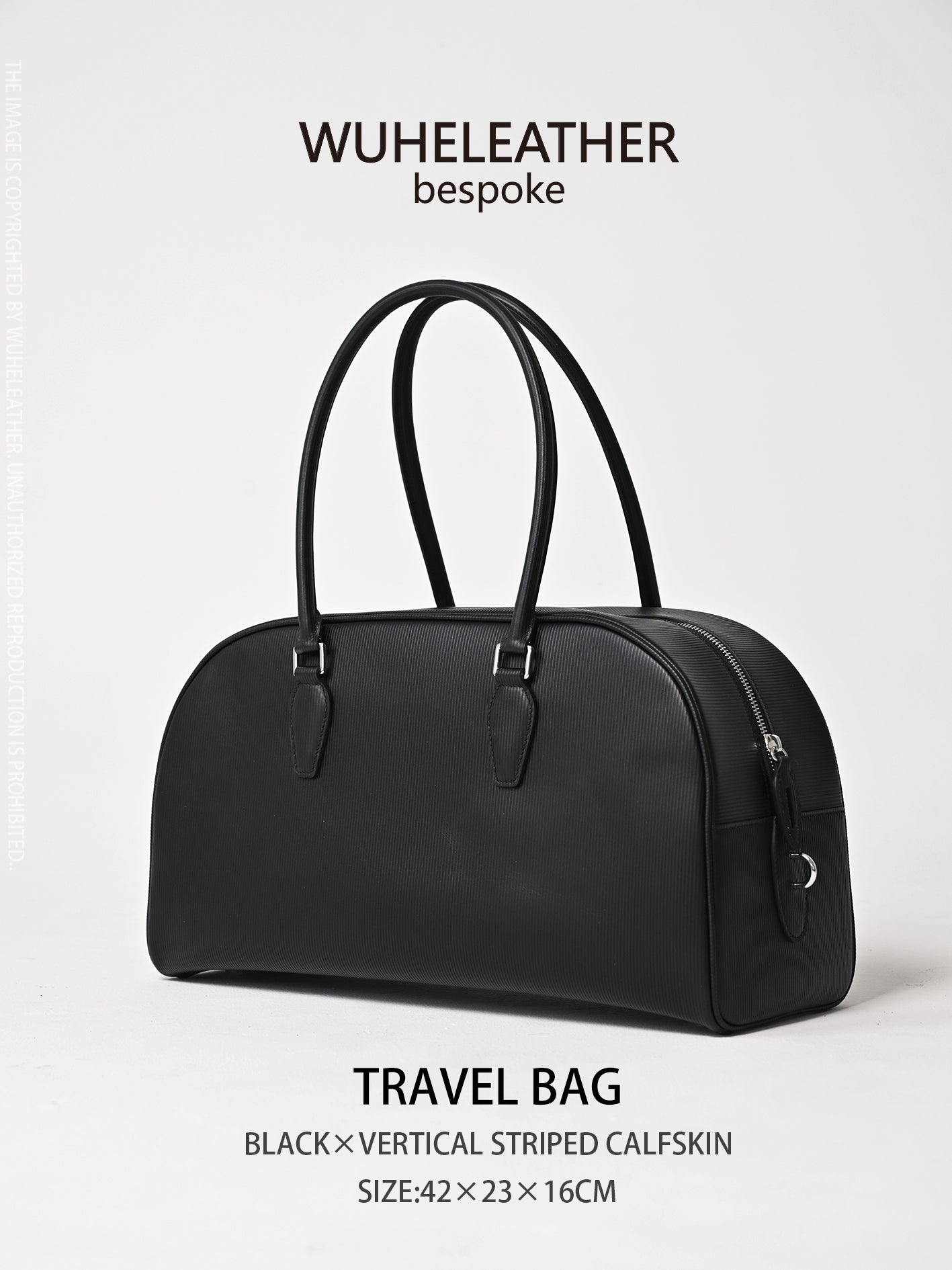 WUHE||Travel Bag×Vertical striped calfskin