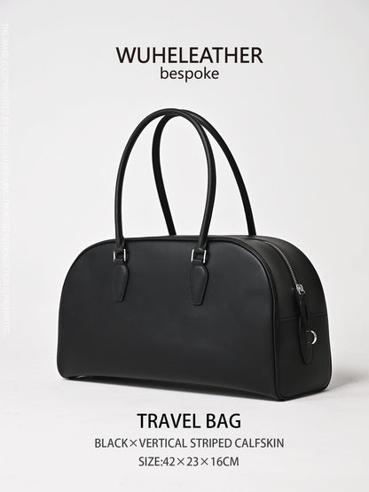 WUHE||Travel Bag×Vertical striped calfskin