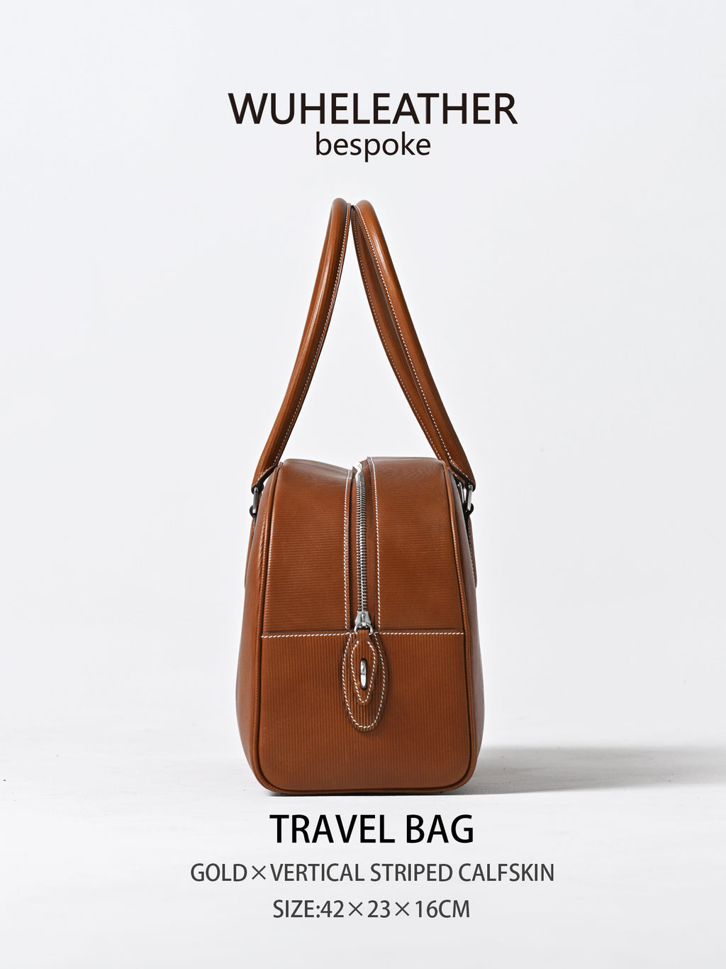 WUHE||Travel Bag×Vertical striped calfskin