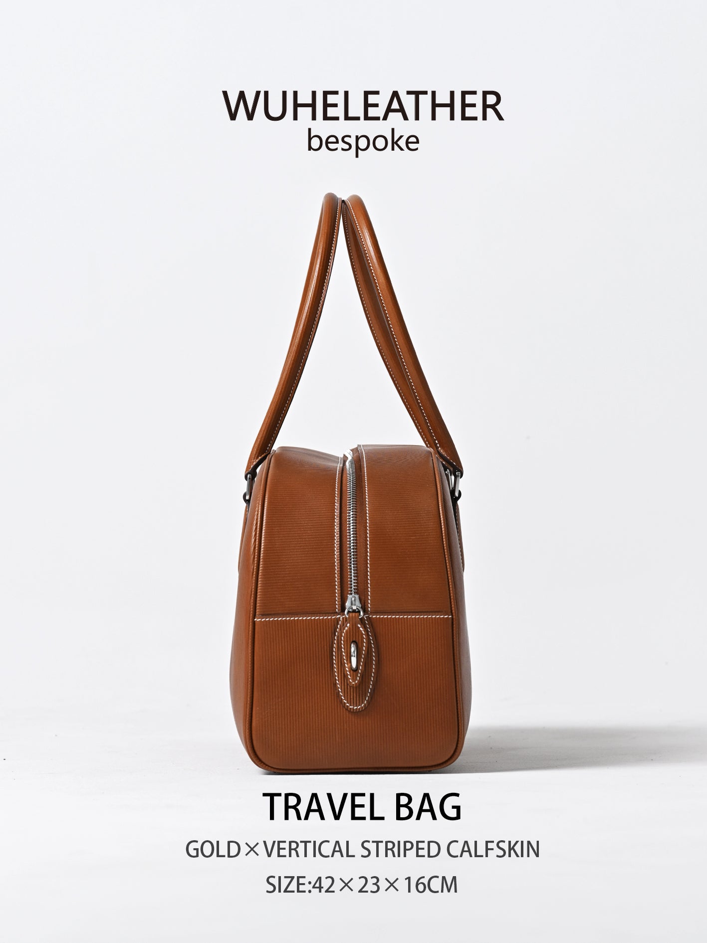 WUHE||Travel Bag×Vertical striped calfskin