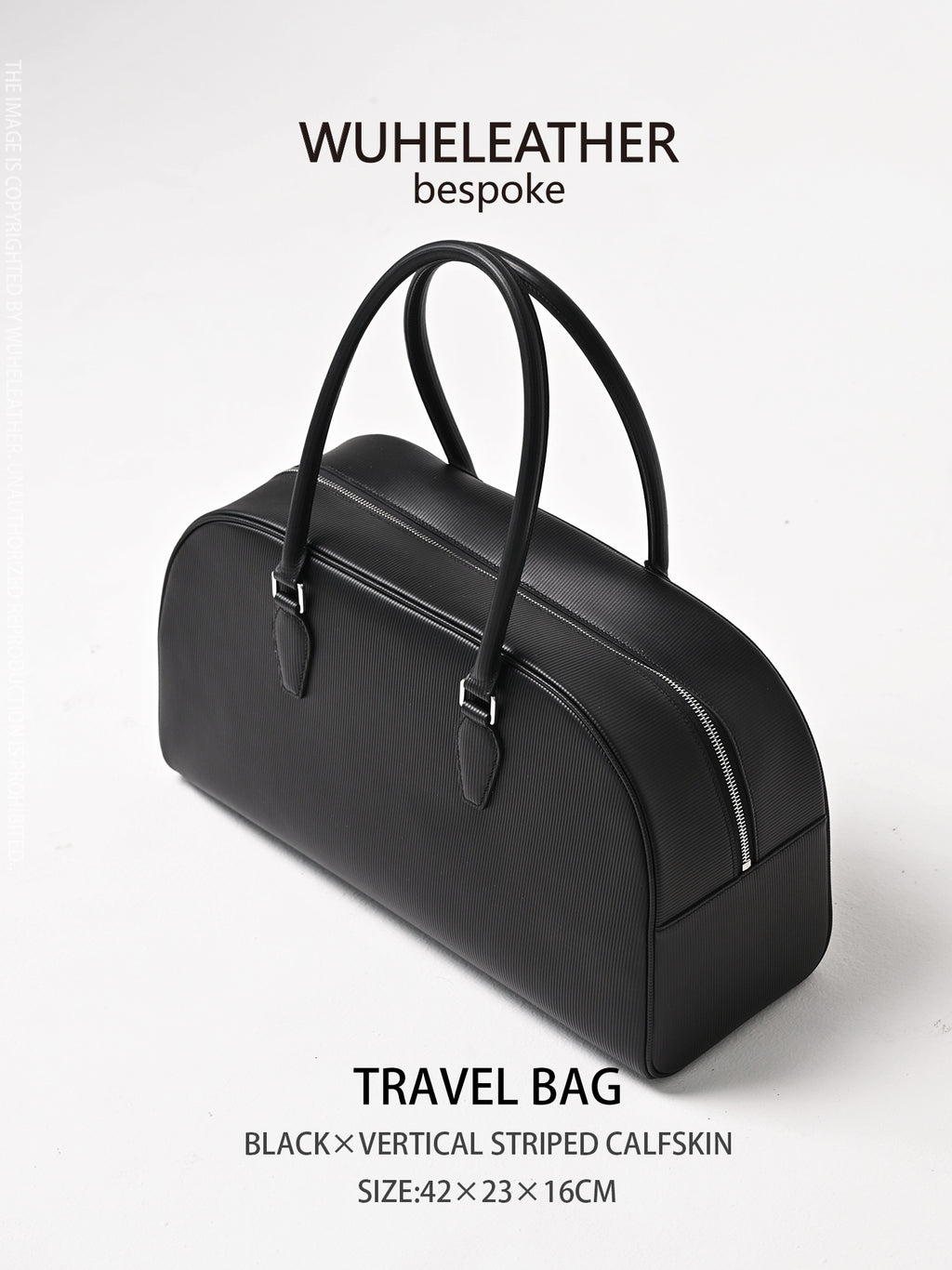 WUHE||Travel Bag×Vertical striped calfskin