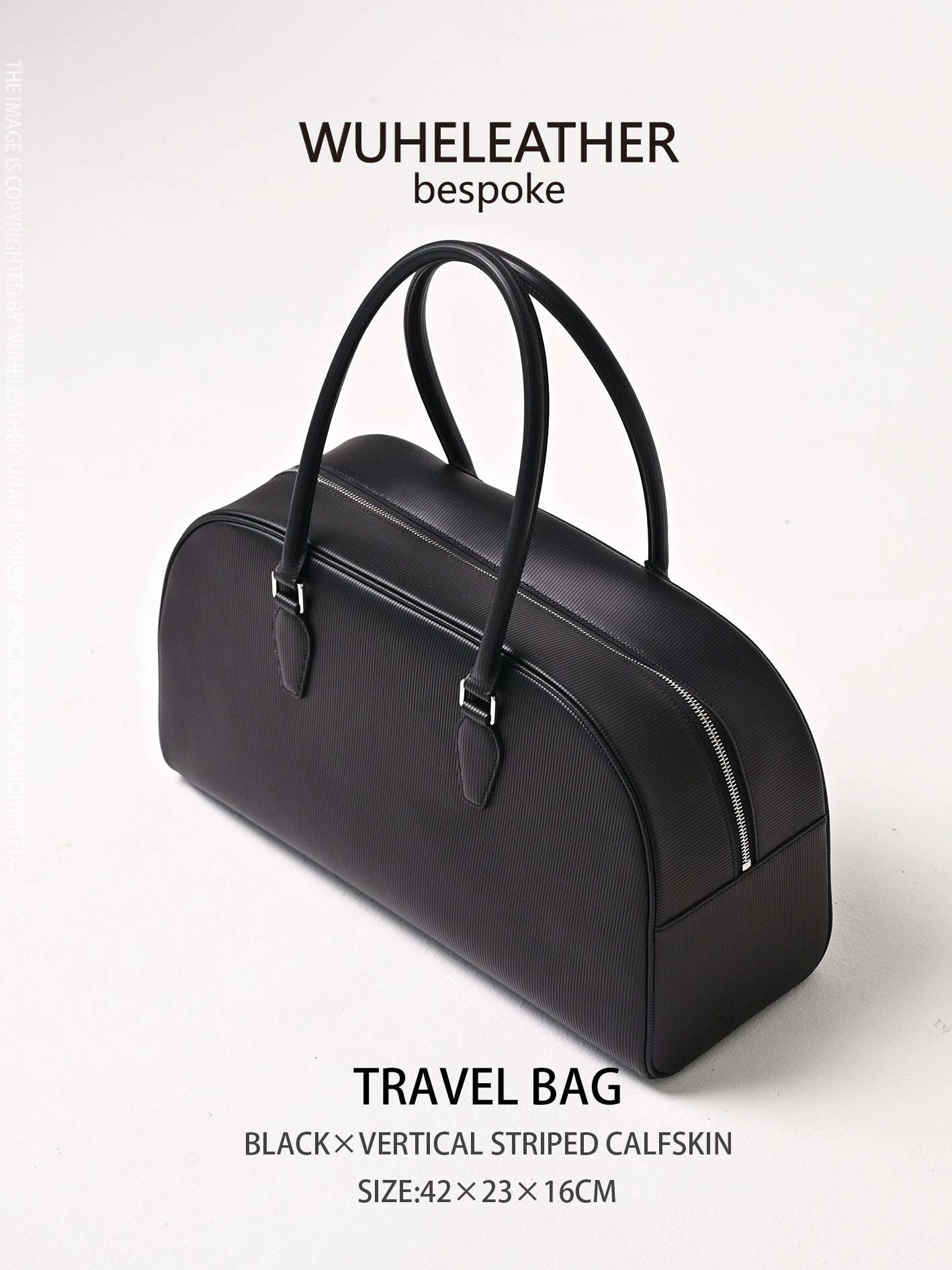 WUHE||Travel Bag×Vertical striped calfskin