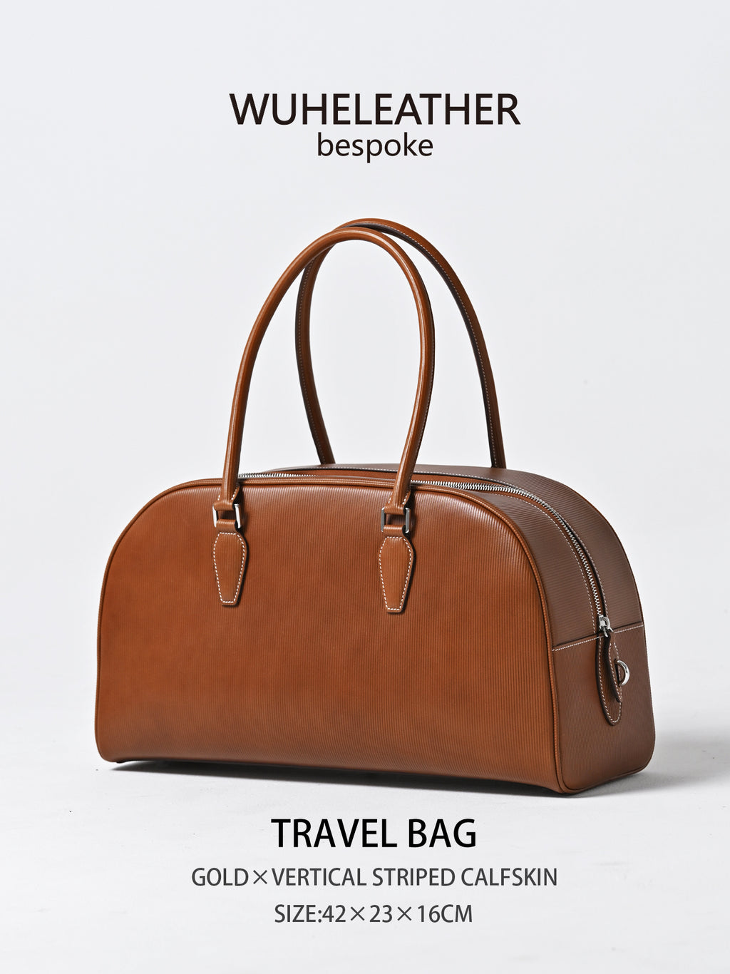 WUHE||Travel Bag×Vertical striped calfskin