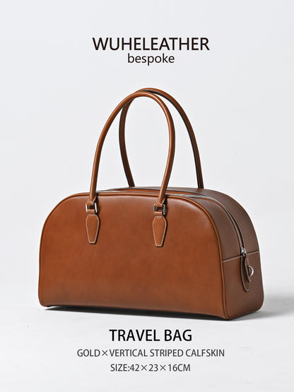 WUHE||Travel Bag×Vertical striped calfskin