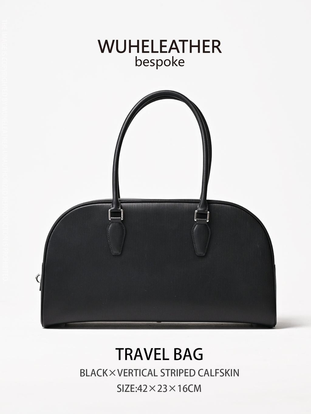 WUHE||Travel Bag×Vertical striped calfskin