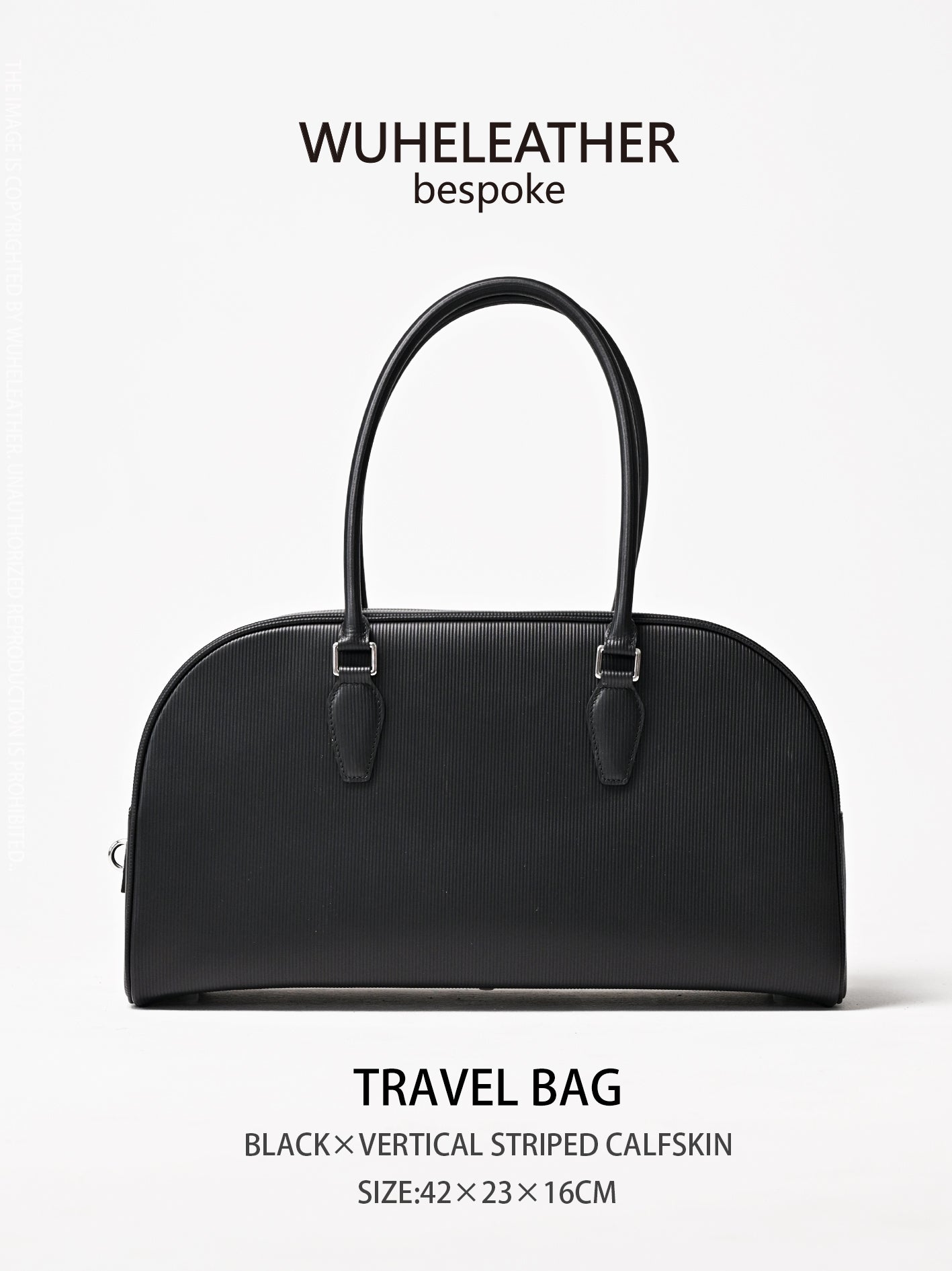 WUHE||Travel Bag×Vertical striped calfskin