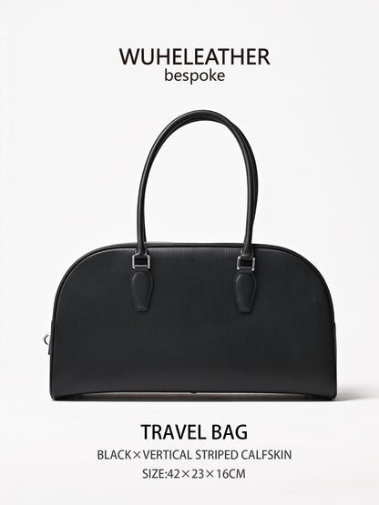 WUHE||Travel Bag×Vertical striped calfskin