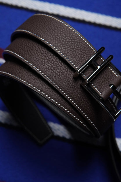 Calfskin leather belt