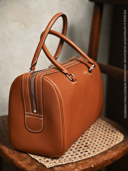 Minimalist Boston Bag ||GOATSKIN