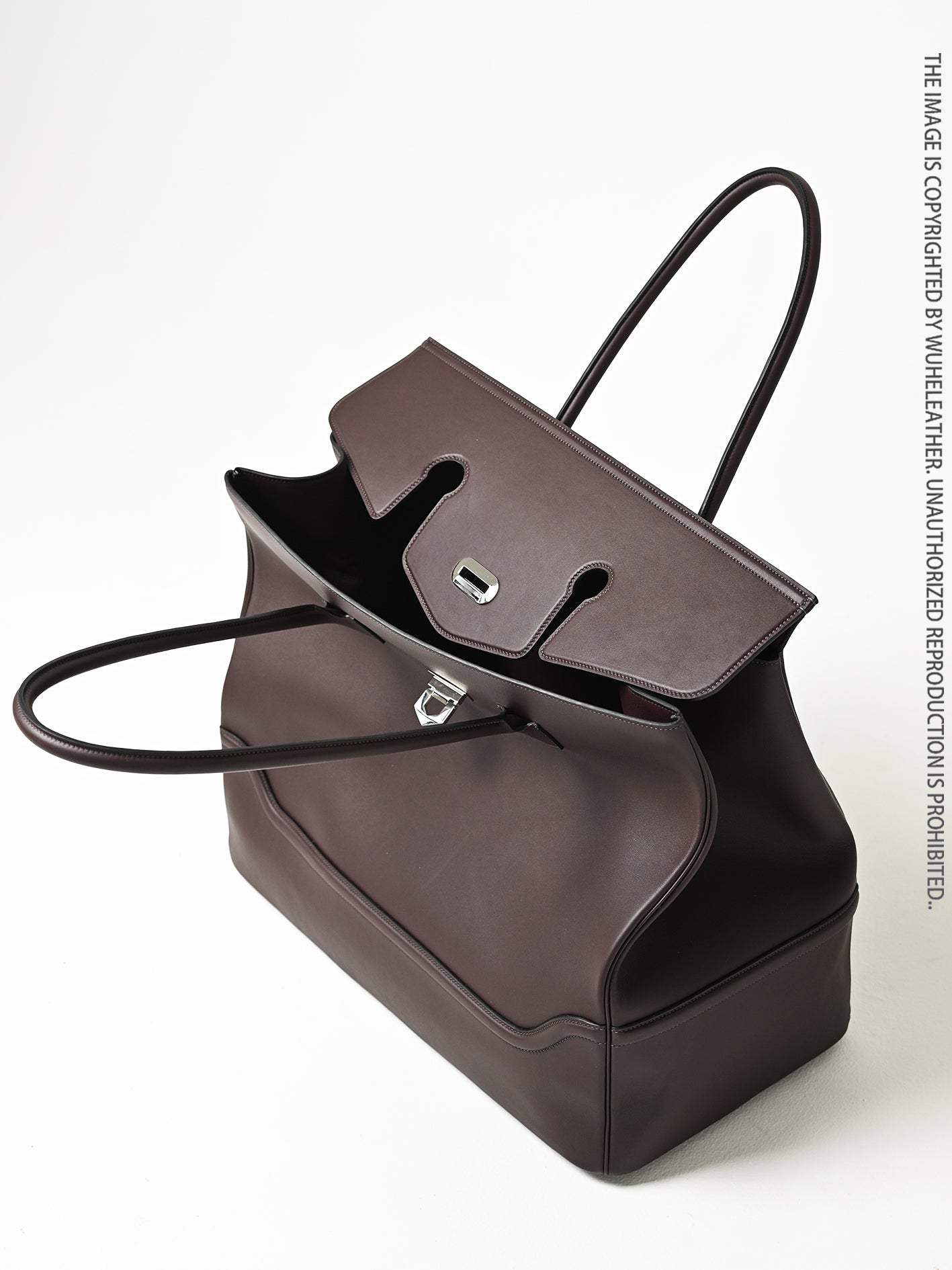 WUHE||Classic handbag/Leather frame shoulder strap
