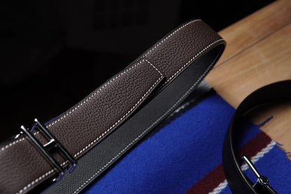 Calfskin leather belt