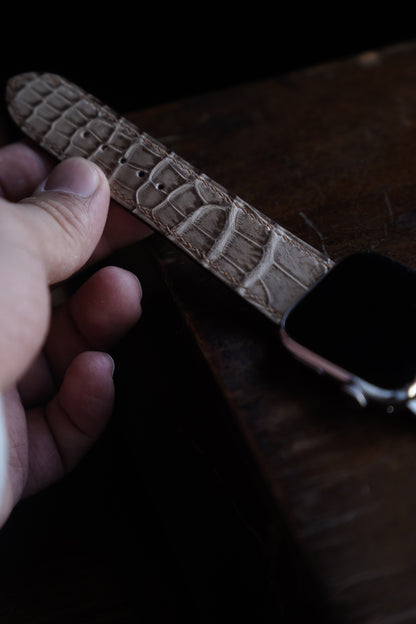 Alligator leather watch strap